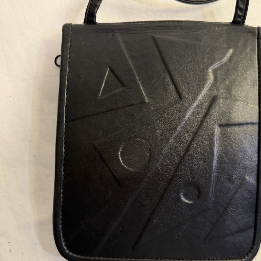 Chic Black Geometric Crossbody Bag